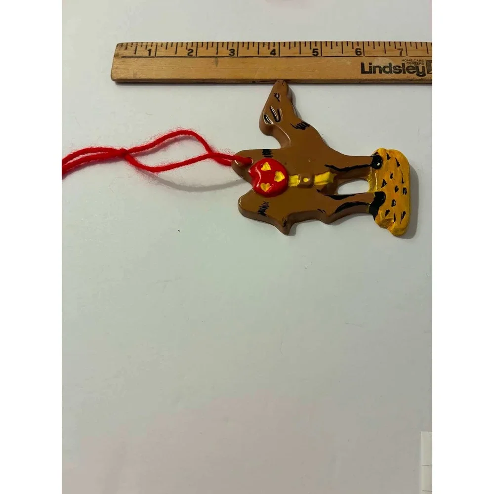 Vintage Handmade Christmas Ornament Lot of 5 Angel Reindeer Bear Child Fish 1974
